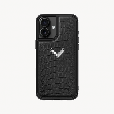 iPhone 17 Phone Case, Calf Leather, Alligator Texture
