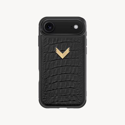 iPhone 17 Air Phone Case, Calf Leather, Alligator Texture