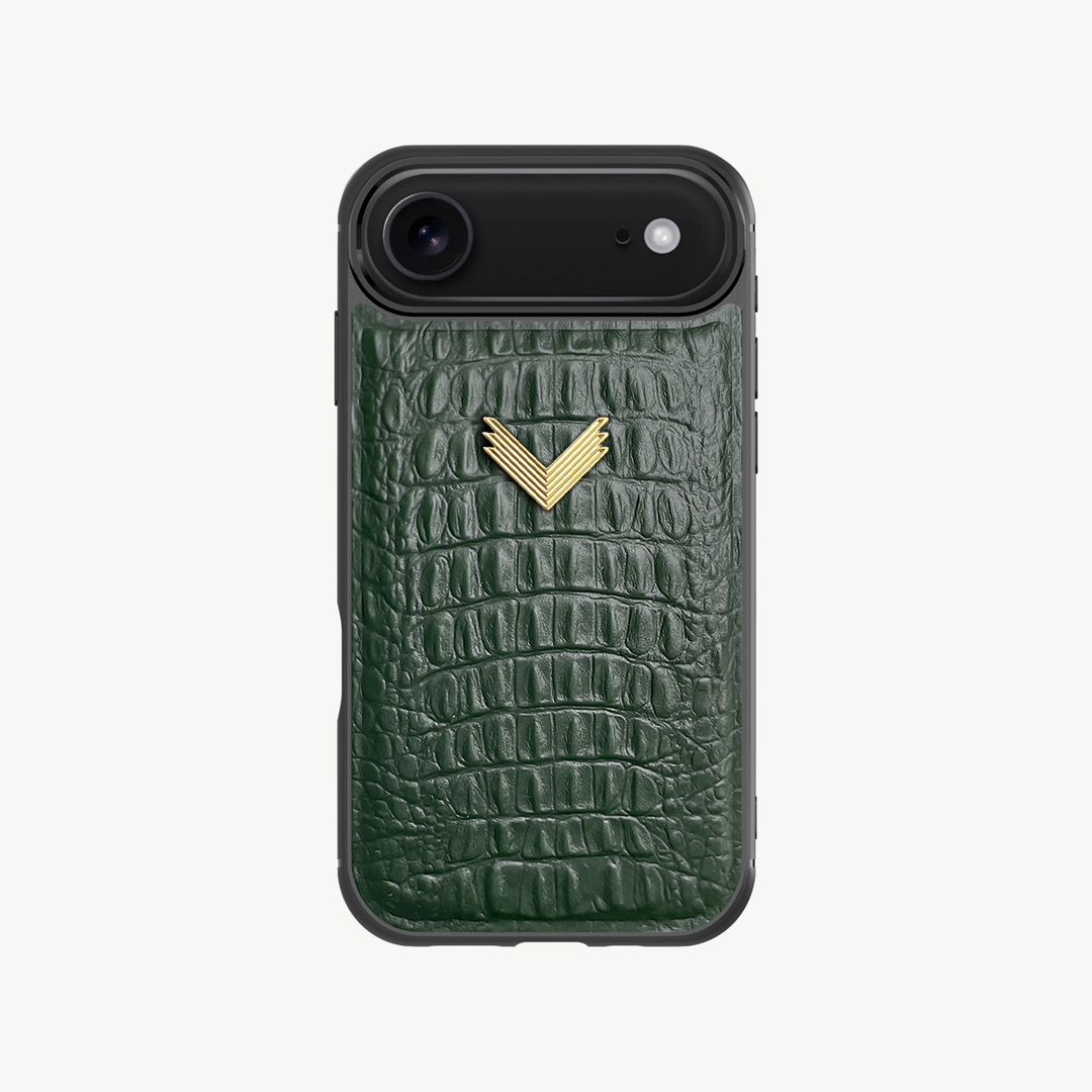 iPhone Air Phone Case, Calf Leather, Alligator Texture