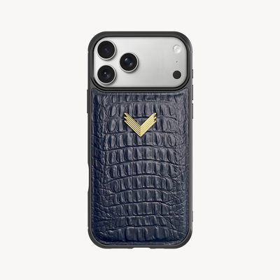 iPhone 17 Pro Phone Case, Calf Leather, Alligator Texture