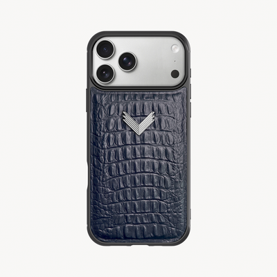 iPhone 17 Pro Phone Case, Calf Leather, Alligator Texture