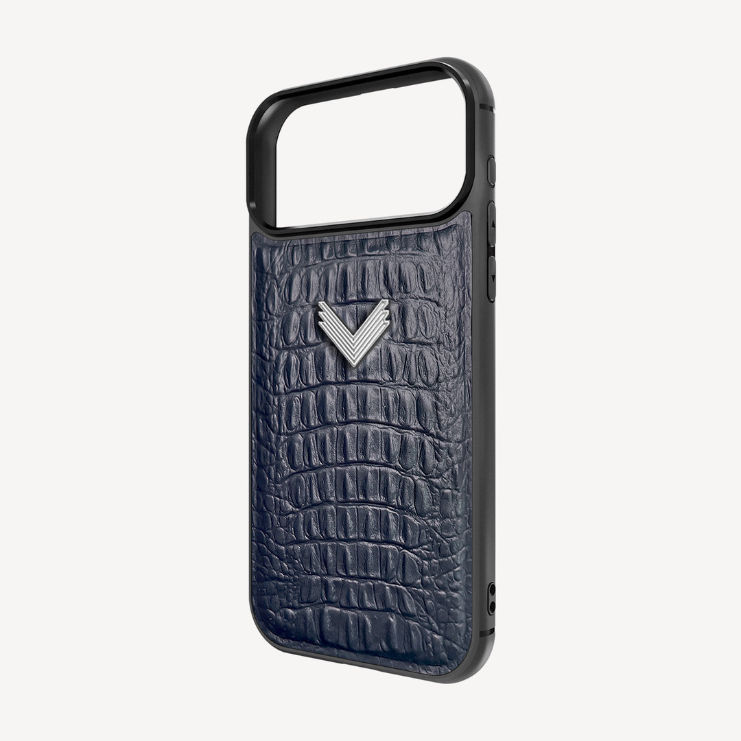 iPhone 17 Pro Phone Case, Calf Leather, Alligator Texture