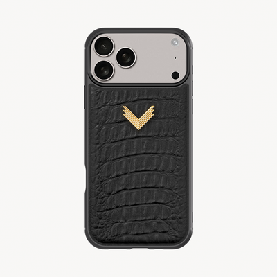 iPhone 17 Pro Max Phone Case, Calf Leather, Alligator Texture