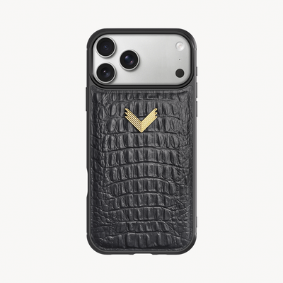 iPhone 17 Pro Max Phone Case, Calf Leather, Alligator Texture