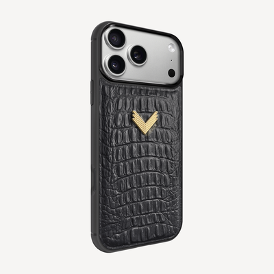 iPhone 17 Pro Max Phone Case, Calf Leather, Alligator Texture