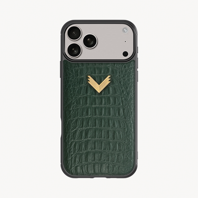 iPhone 17 Pro Max Phone Case, Calf Leather, Alligator Texture