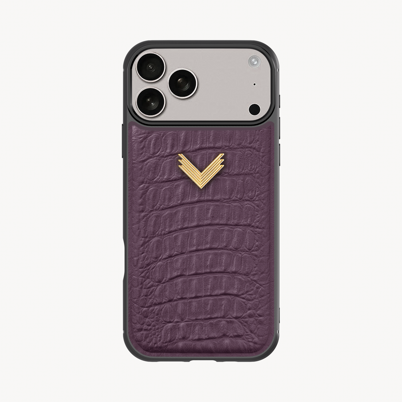 iPhone 17 Pro Phone Case, Calf Leather, Alligator Texture