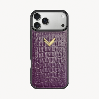 iPhone 17 Pro Max Phone Case, Calf Leather, Alligator Texture