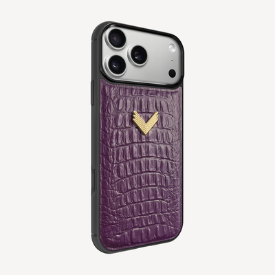 iPhone 17 Pro Max Phone Case, Calf Leather, Alligator Texture