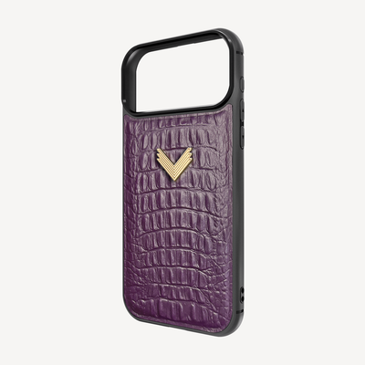 iPhone 17 Pro Max Phone Case, Calf Leather, Alligator Texture