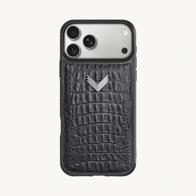 iPhone 17 Pro Max Phone Case, Calf Leather, Alligator Texture