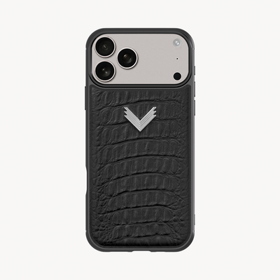 iPhone 17 Pro Phone Case, Calf Leather, Alligator Texture