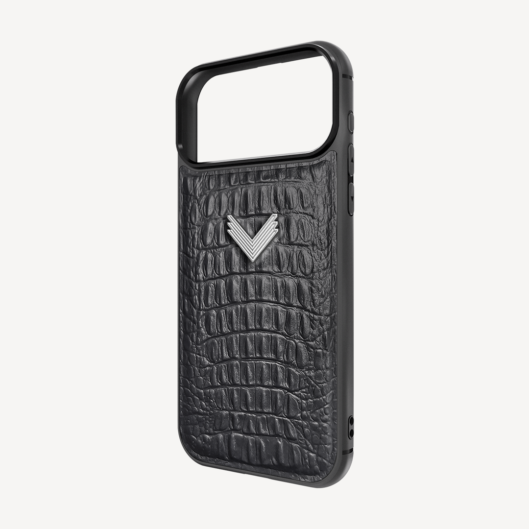 iPhone 17 Pro Max Phone Case, Calf Leather, Alligator Texture