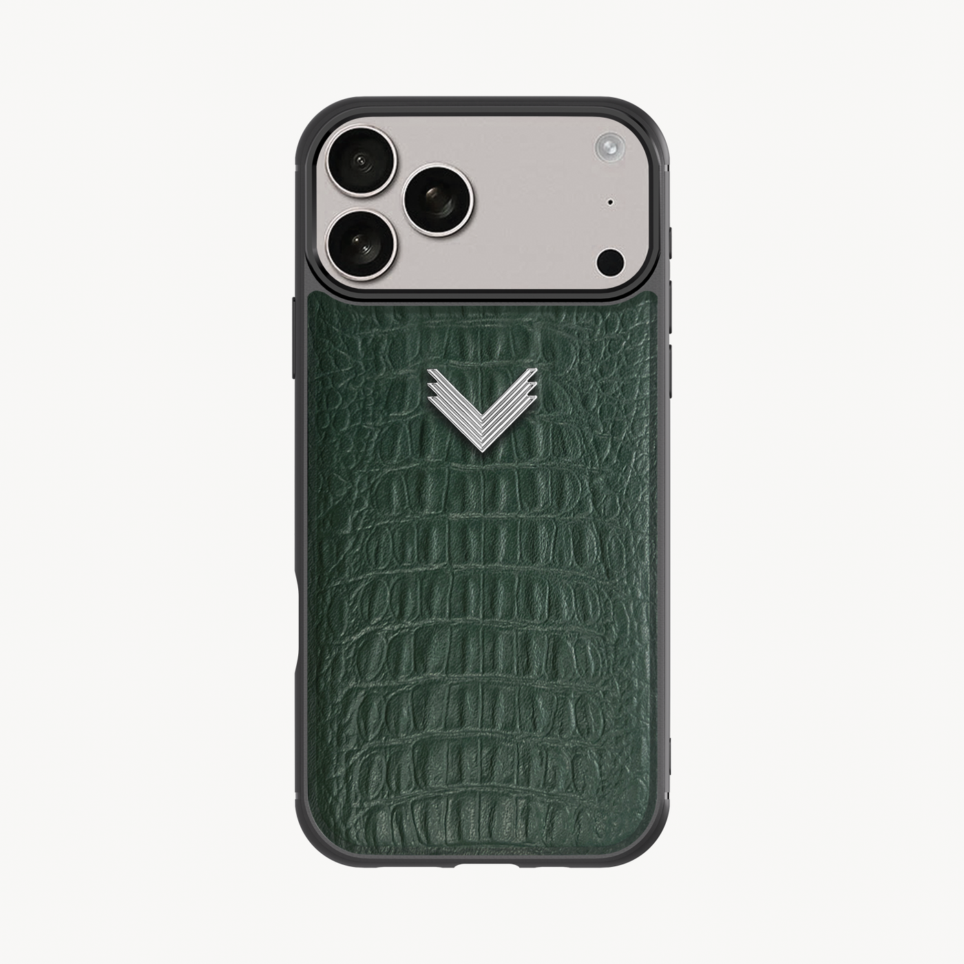 iPhone 17 Pro Phone Case, Calf Leather, Alligator Texture