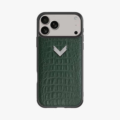 iPhone 17 Pro Max Phone Case, Calf Leather, Alligator Texture