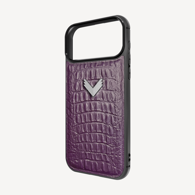 iPhone 17 Pro Max Phone Case, Calf Leather, Alligator Texture
