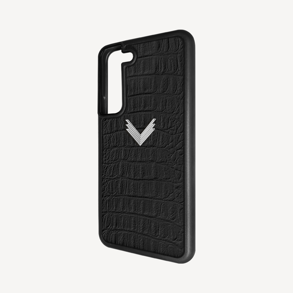 Samsung S21 Phone Case, Calf Leather, Alligator Texture