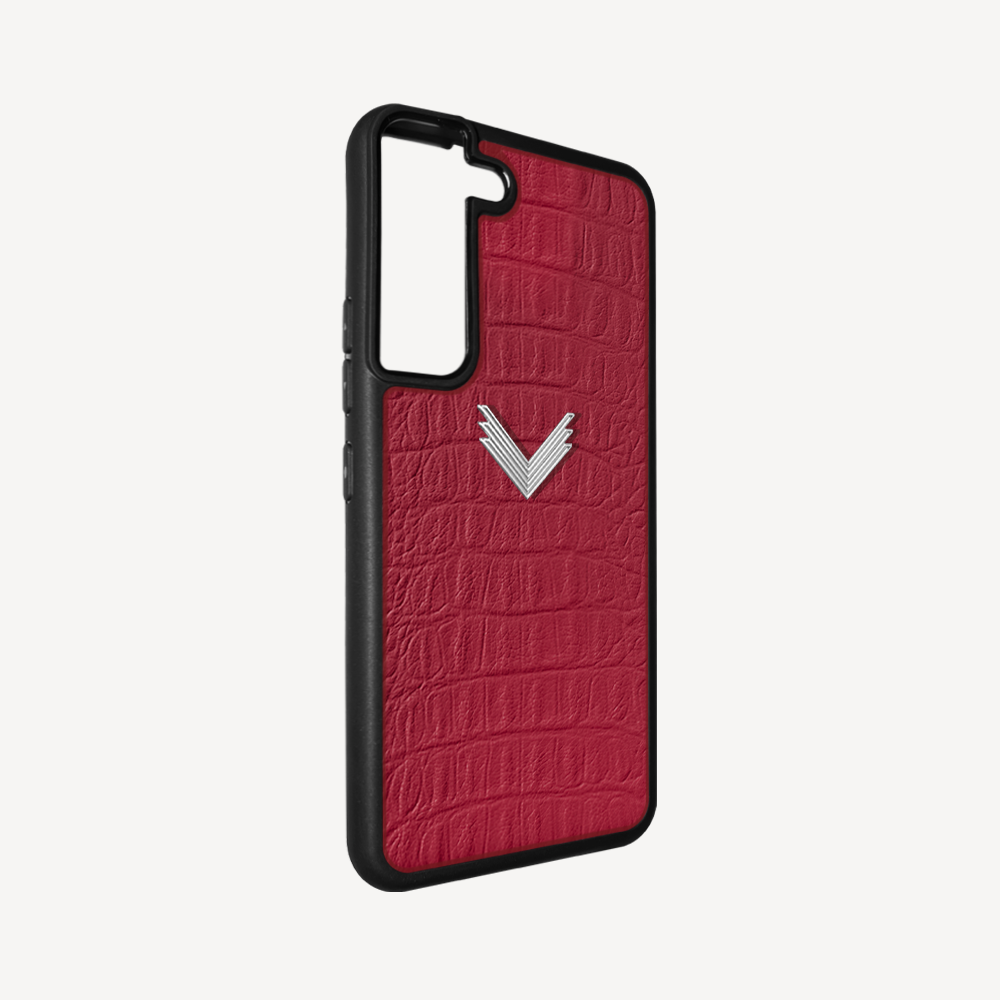 Samsung S21 Phone Case, Calf Leather, Alligator Texture