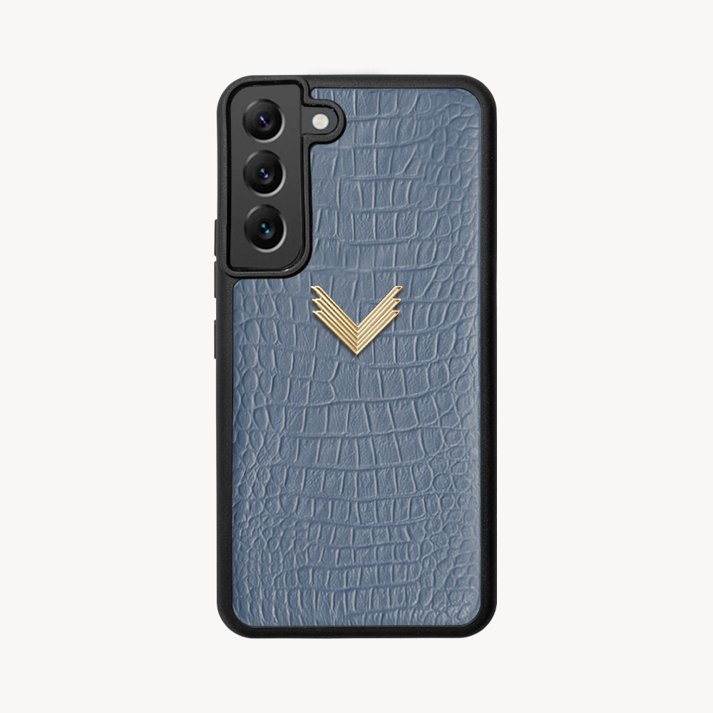 Samsung S22 Plus Phone Case, Calf Leather, Alligator Texture