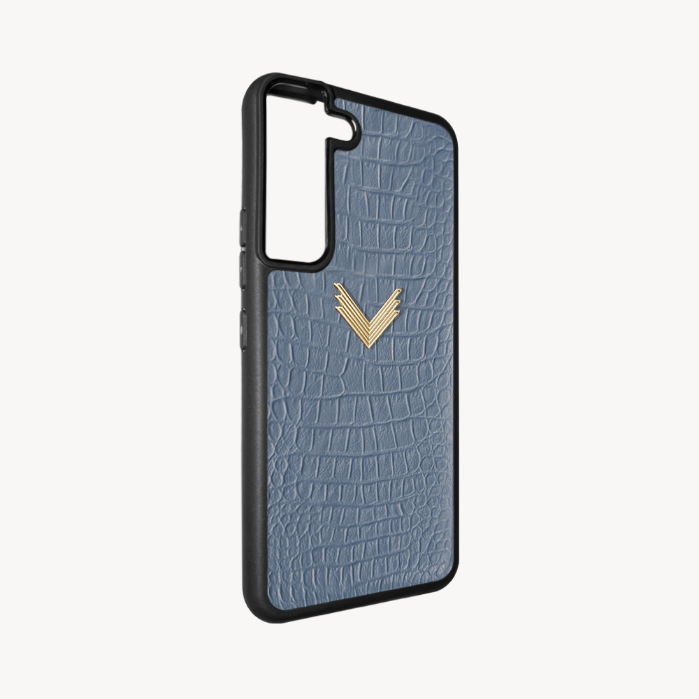 Samsung S22 Plus Phone Case, Calf Leather, Alligator Texture