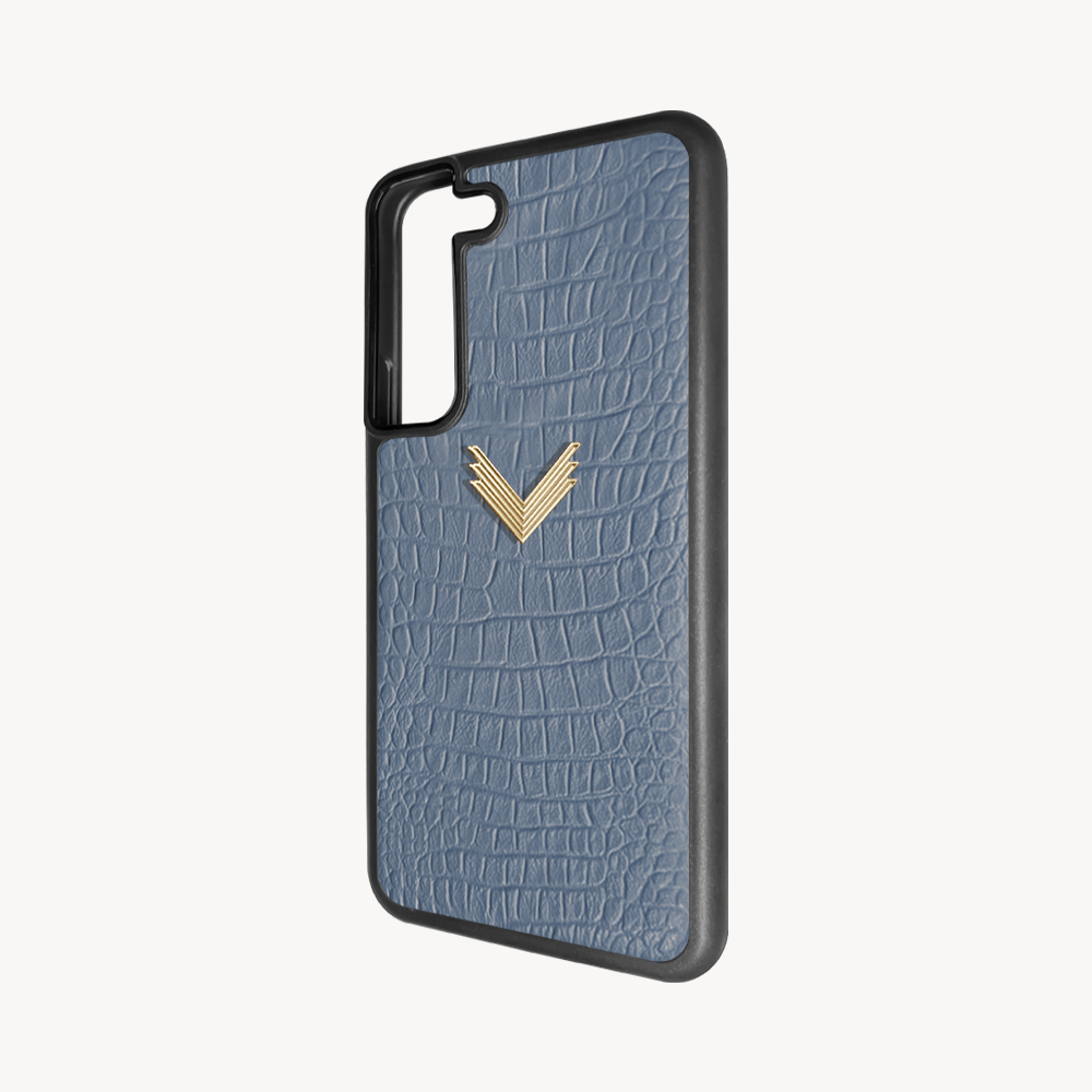 Samsung S22 Plus Phone Case, Calf Leather, Alligator Texture