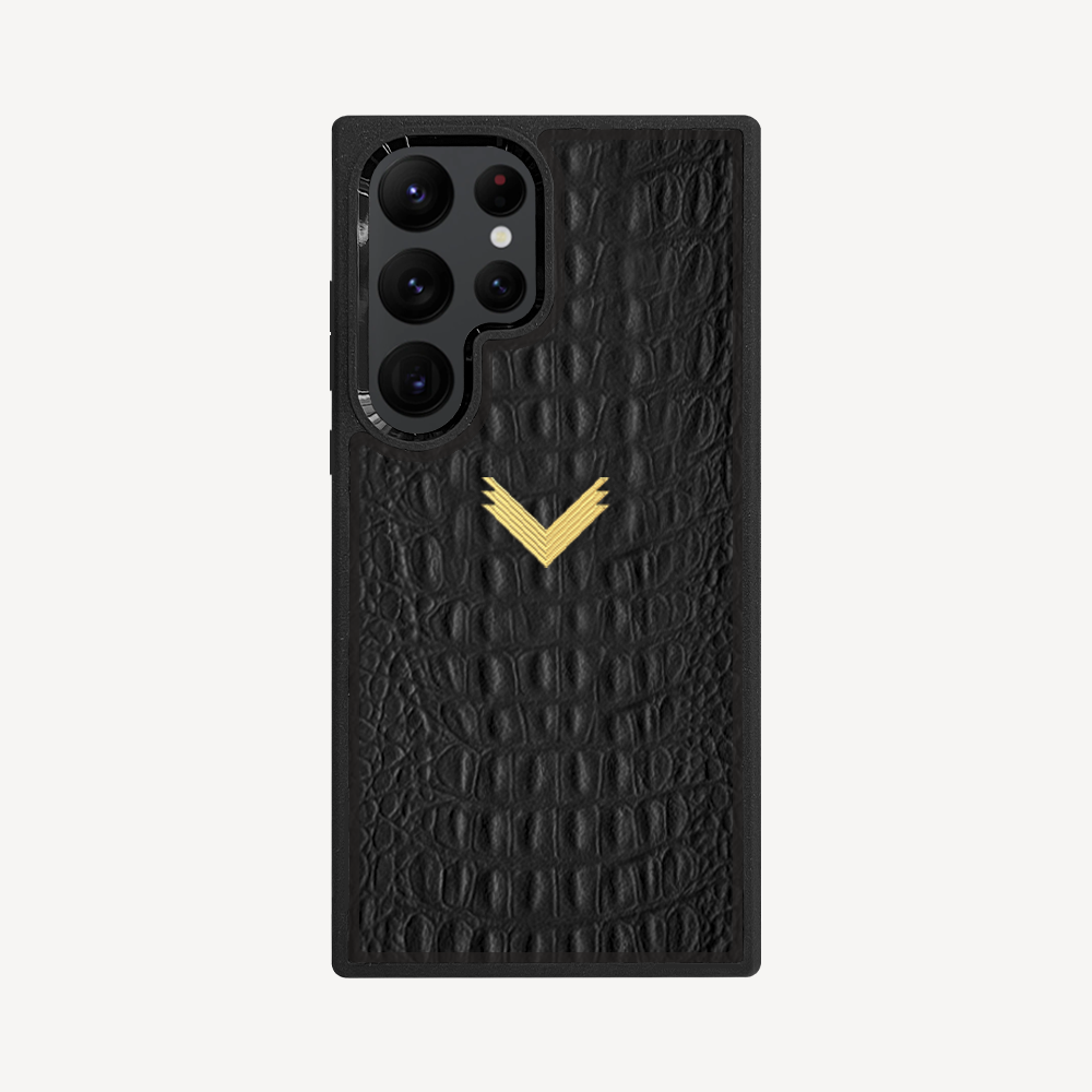 Samsung S23 Ultra Phone Case, Calf Leather, Alligator Texture