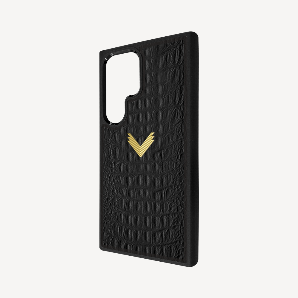 Samsung S23 Ultra Phone Case, Calf Leather, Alligator Texture