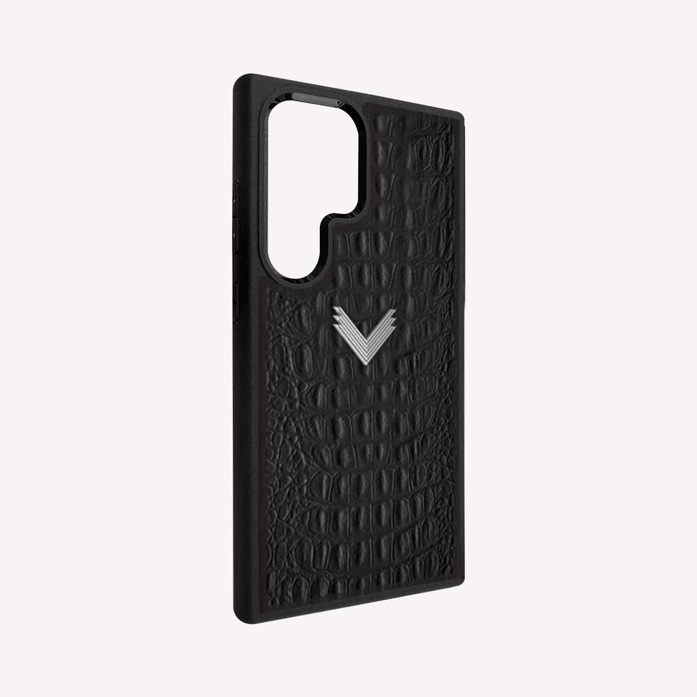 Samsung S23 Ultra Phone Case, Calf Leather, Alligator Texture