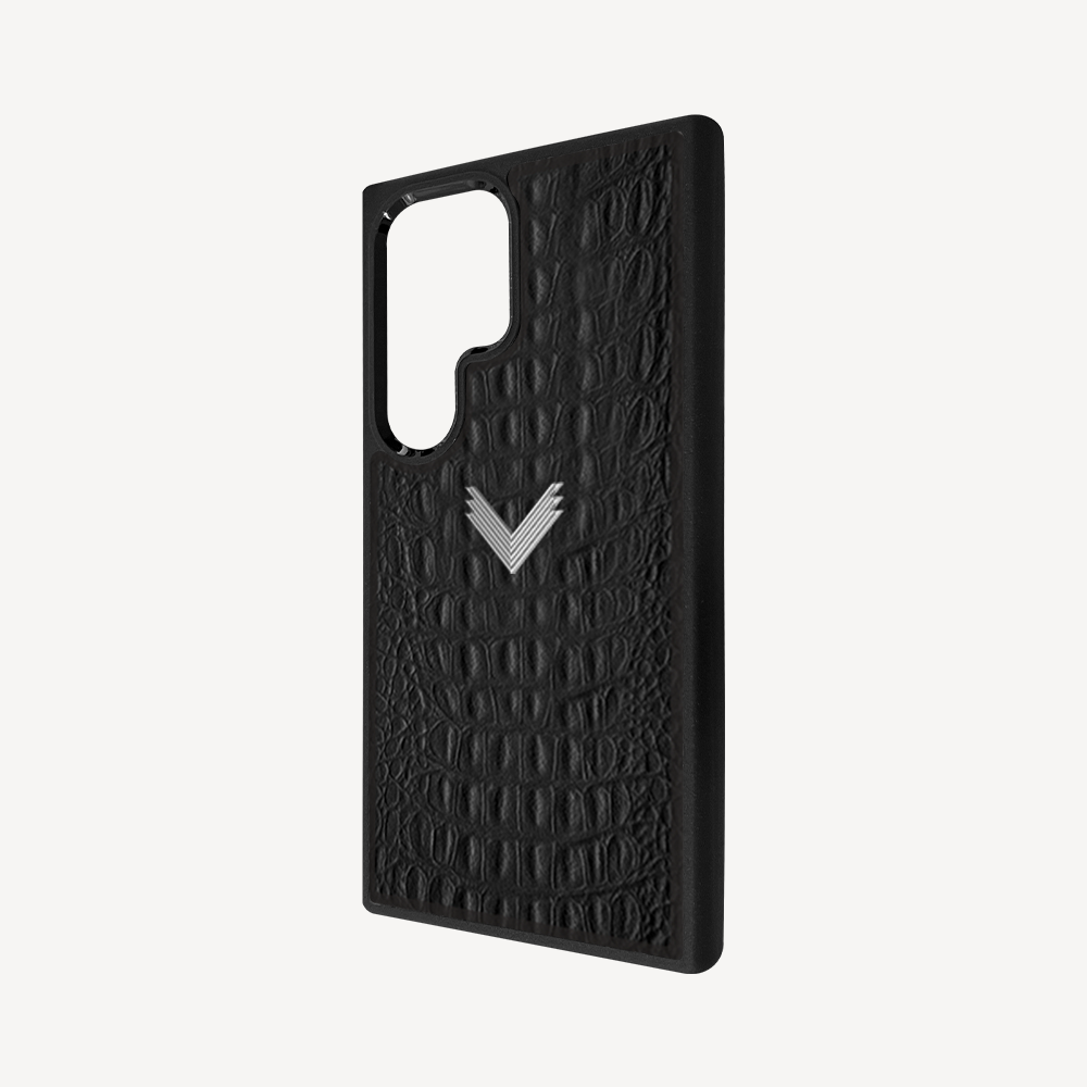 Samsung S23 Ultra Phone Case, Calf Leather, Alligator Texture