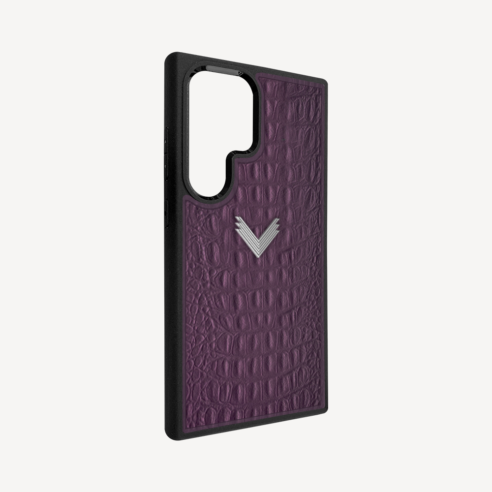 Samsung S23 Ultra Phone Case, Calf Leather, Alligator Texture
