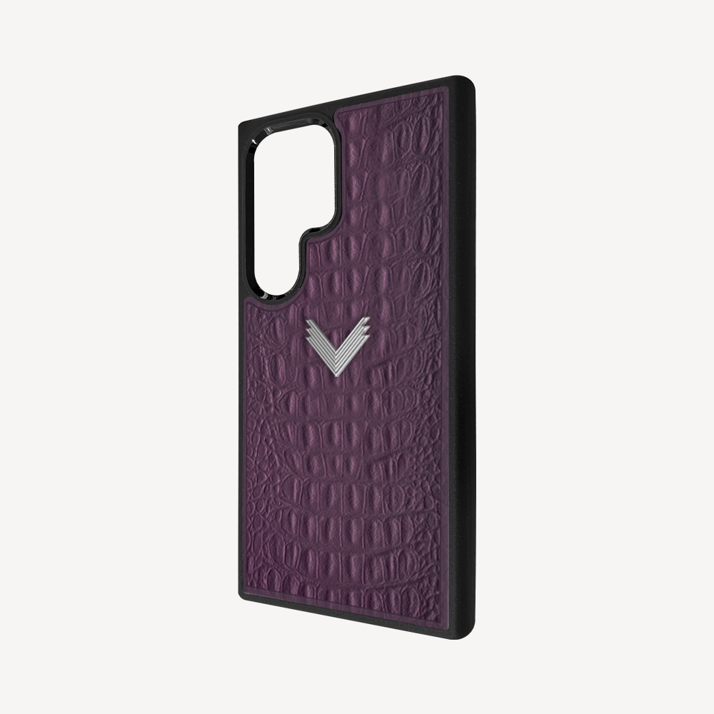Samsung S23 Ultra Phone Case, Calf Leather, Alligator Texture