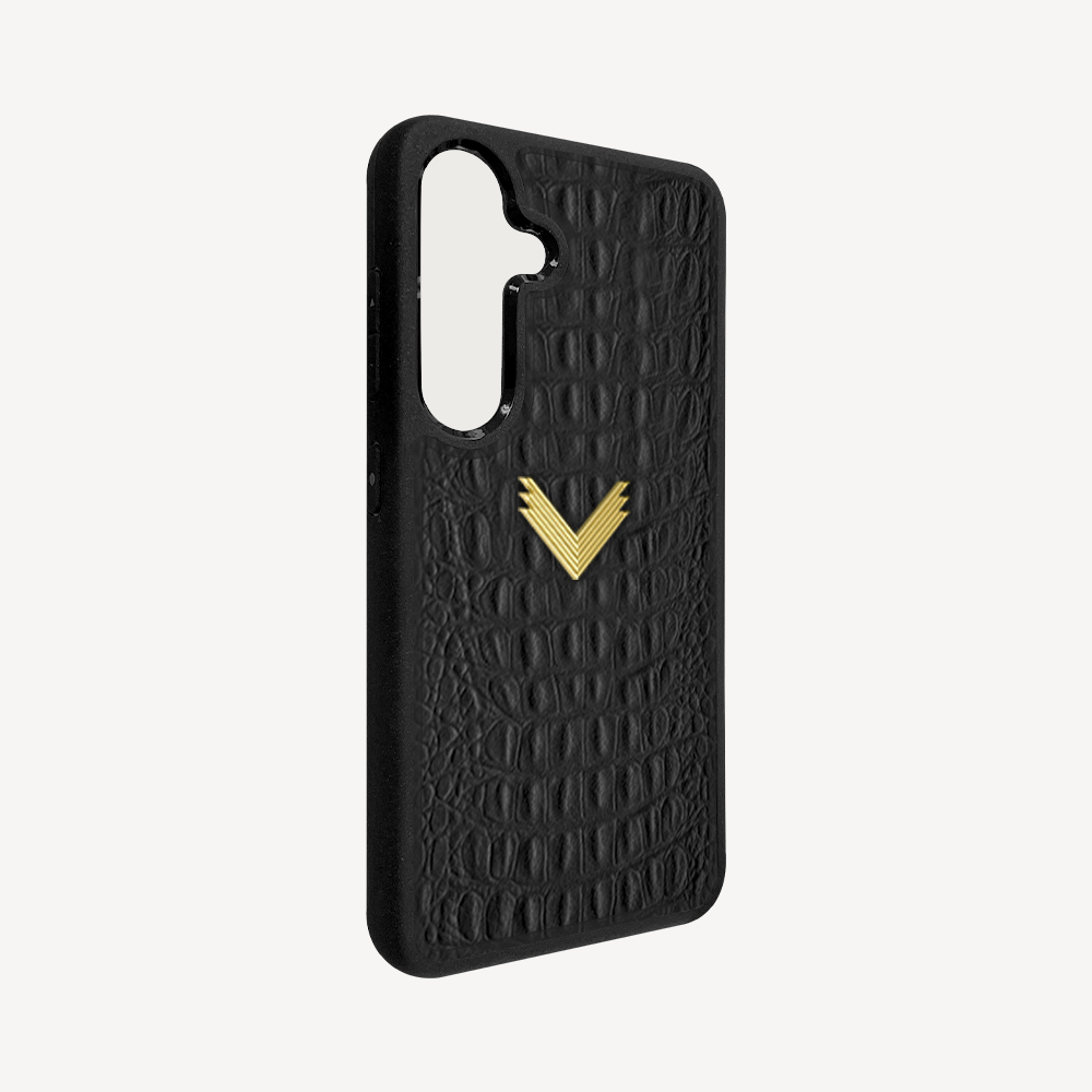 Samsung S25 Plus Phone Case, Calf Leather, Alligator Texture