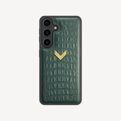 Samsung S24 Plus Phone Case, Calf Leather, Alligator Texture