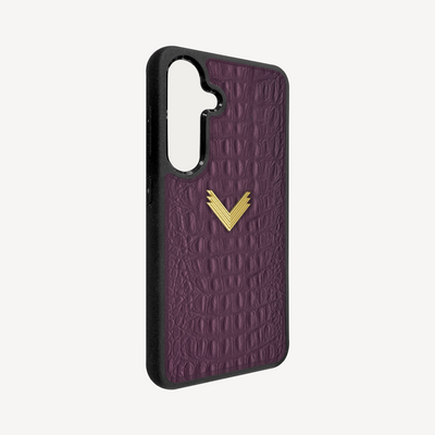 Samsung S25 Plus Phone Case, Calf Leather, Alligator Texture