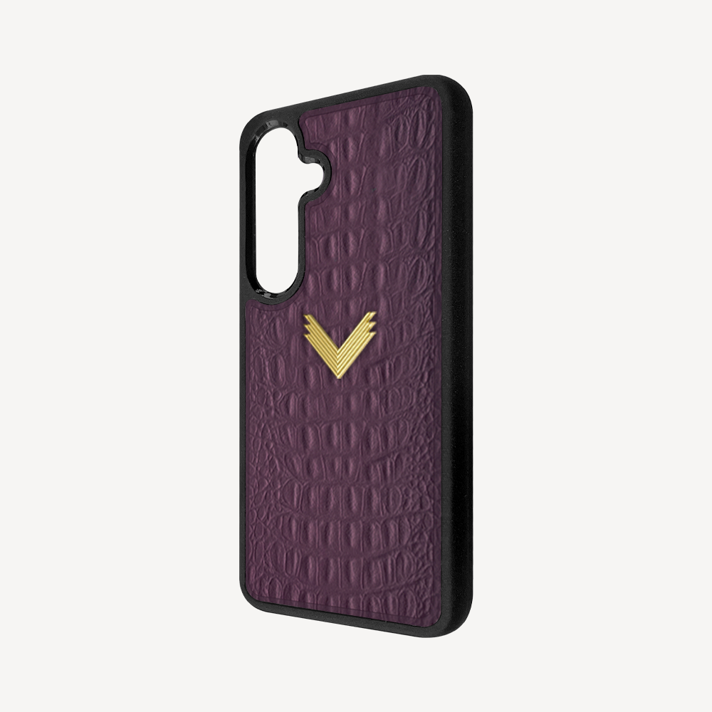 Samsung S23 Plus Phone Case, Calf Leather, Alligator Texture