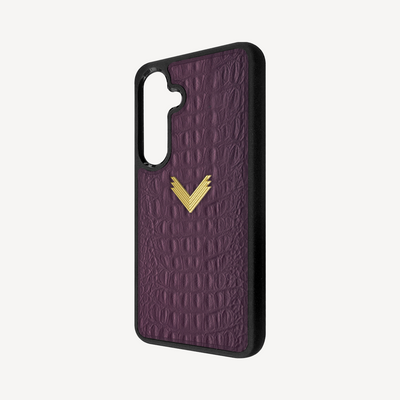 Samsung S25 Plus Phone Case, Calf Leather, Alligator Texture