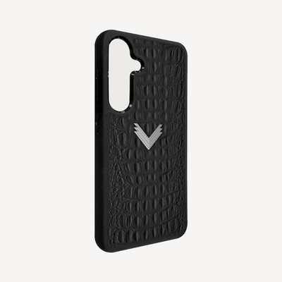 Samsung S24 Phone Case, Calf Leather, Alligator Texture