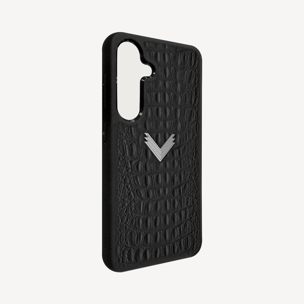 Samsung S23 Plus Phone Case, Calf Leather, Alligator Texture