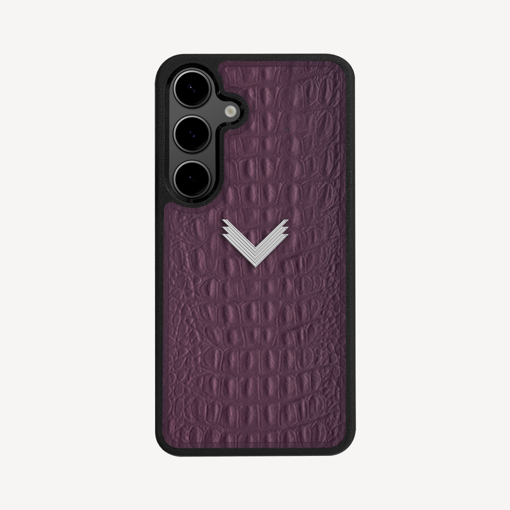 Samsung S25 Plus Phone Case, Calf Leather, Alligator Texture