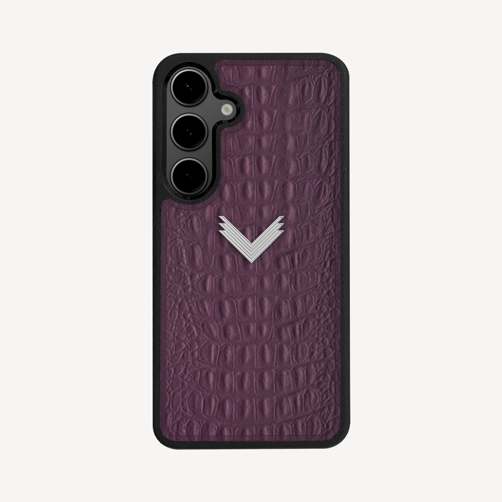 Samsung S23 Phone Case, Calf Leather, Alligator Texture