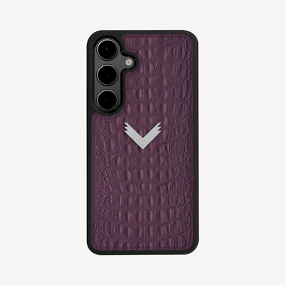 Samsung S25 Phone Case, Calf Leather, Alligator Texture