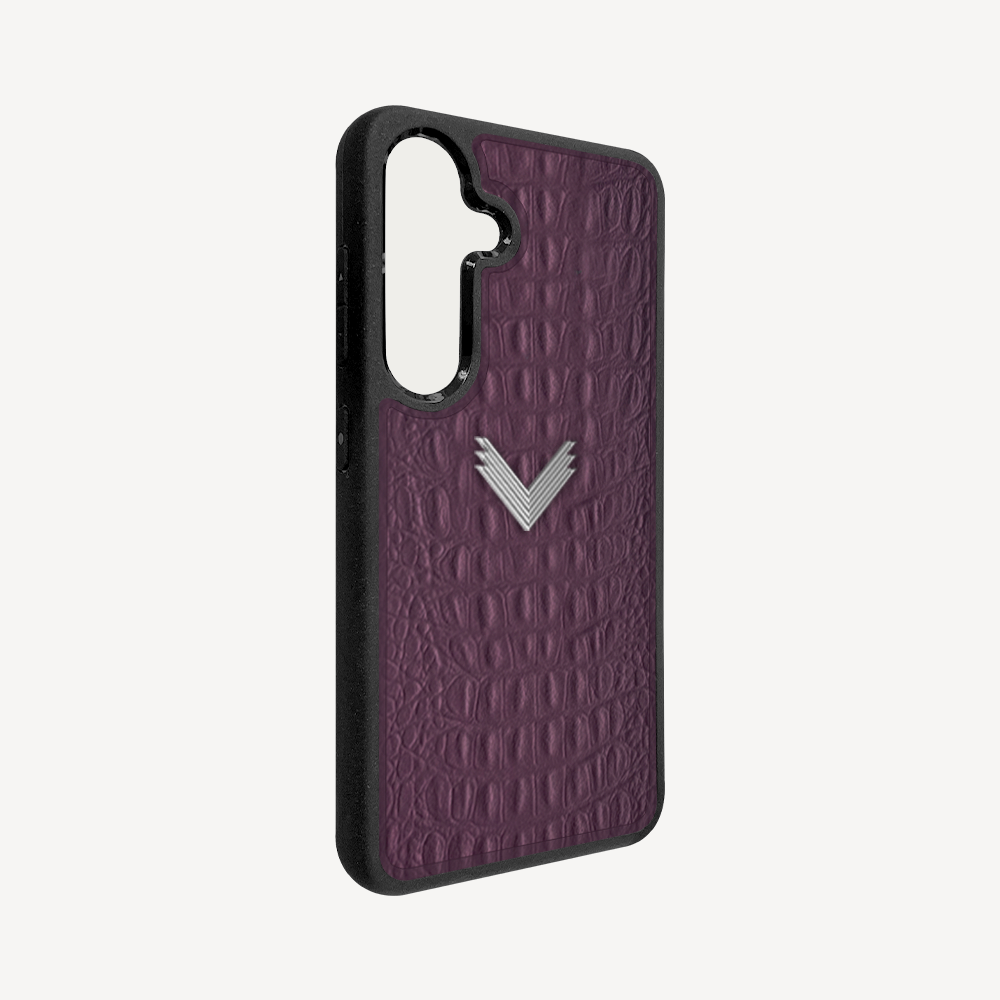 Samsung S23 Plus Phone Case, Calf Leather, Alligator Texture