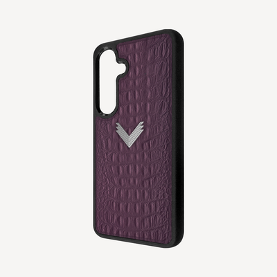 Samsung S25 Phone Case, Calf Leather, Alligator Texture