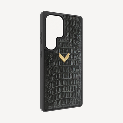 Samsung S24 Ultra Phone Case, Calf Leather, Alligator Texture