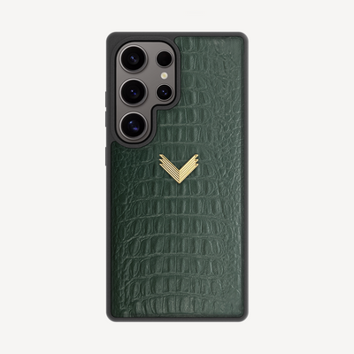 Samsung S23 Ultra Phone Case, Calf Leather, Alligator Texture