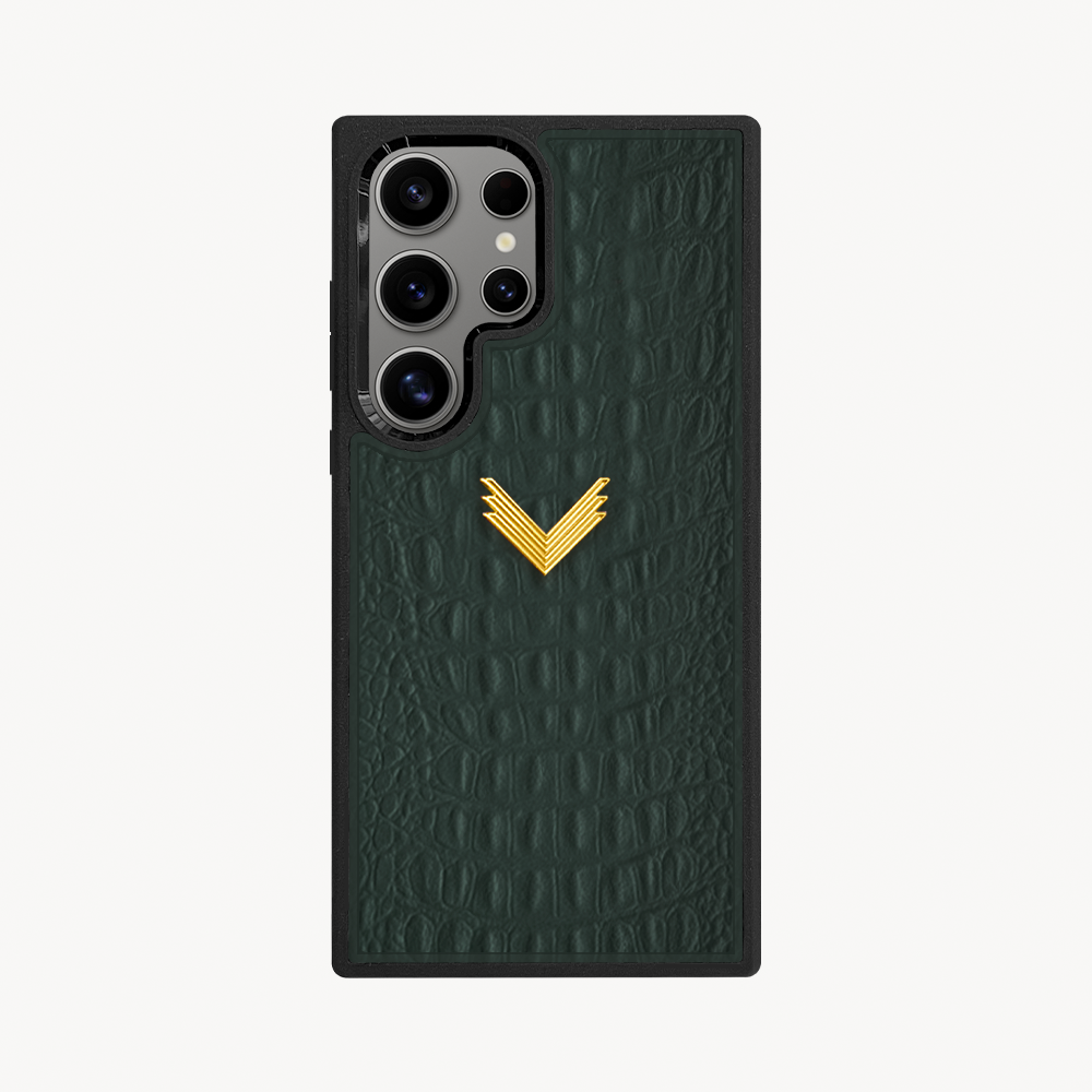 Samsung S24 Ultra Phone Case, Calf Leather, Alligator Texture