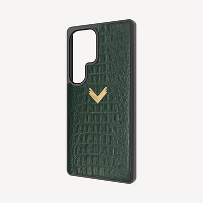 Samsung S23 Ultra Phone Case, Calf Leather, Alligator Texture