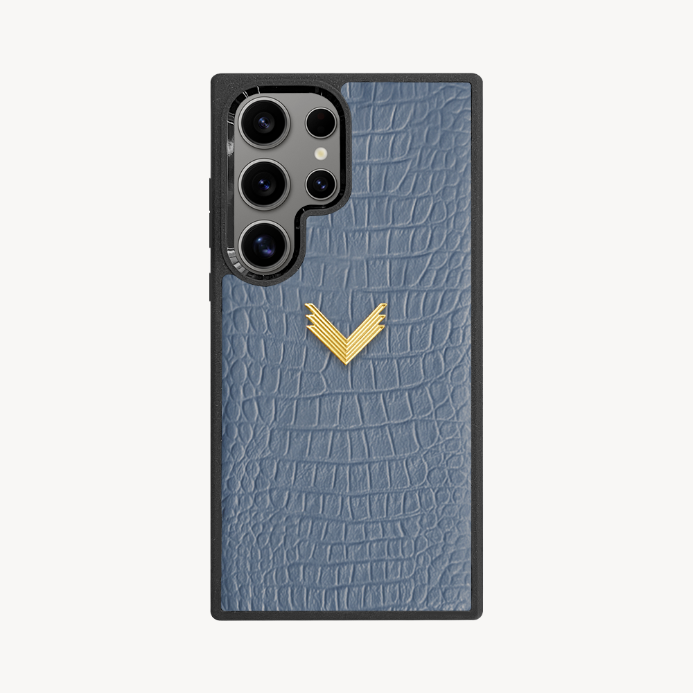 Samsung S24 Ultra Phone Case, Calf Leather, Alligator Texture