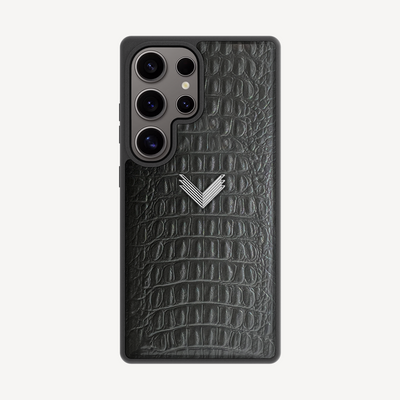 Samsung S24 Ultra Phone Case, Calf Leather, Alligator Texture