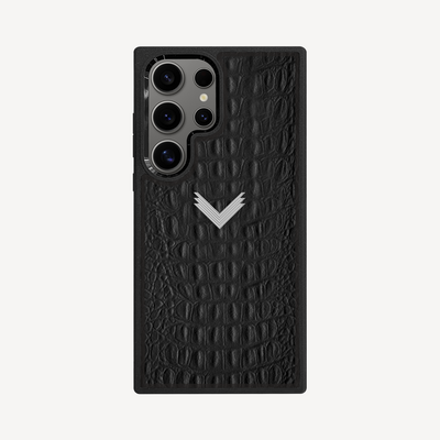 Samsung S24 Ultra Phone Case, Calf Leather, Alligator Texture